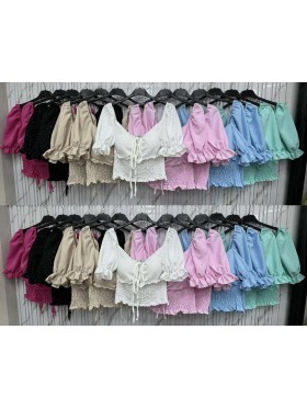Bluzki damskie Włoskie , Size uni,paczka 6szt,mix kolor