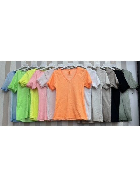 Bluzki damskie Włoskie , Size uni,paczka 6szt,mix kolor