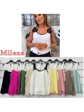 Bluzki damskie Włoskie , Size uni,paczka 6szt,mix kolor