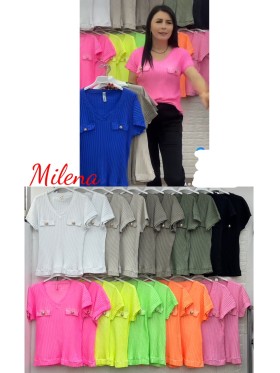 Bluzki damskie Włoskie , Size uni,paczka 6szt,mix kolor