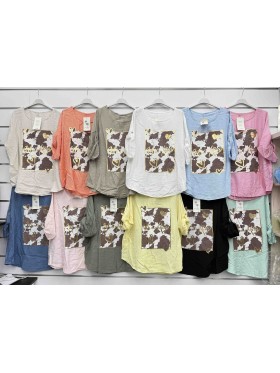 Bluzki damskie Włoskie , Size uni,paczka 6szt,mix kolor