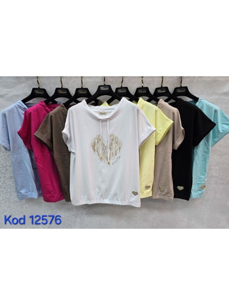 Bluzki damskie Tureckie, size standard ,paczka 12szt mix kolor