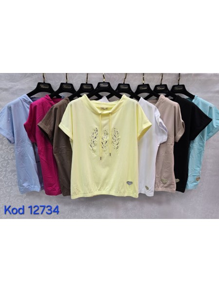 Bluzki damskie Tureckie, size standard ,paczka 12szt mix kolor