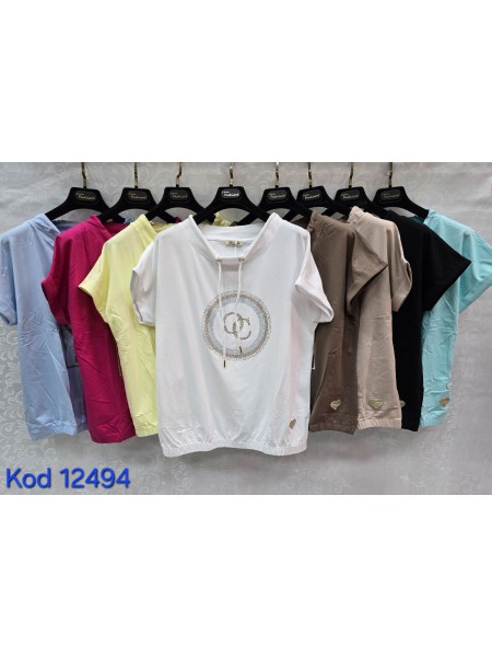 Bluzki damskie Tureckie, size standard ,paczka 12szt mix kolor