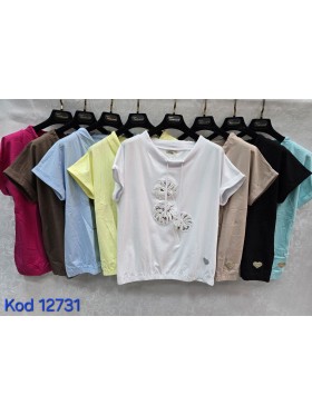 Bluzki damskie Tureckie, size standard ,paczka 12szt mix kolor