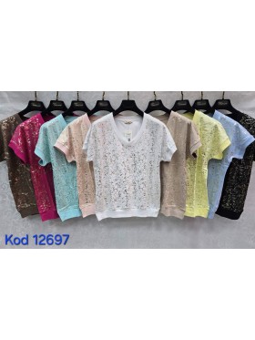 Bluzki damskie Tureckie, size standard ,paczka 12szt mix kolor