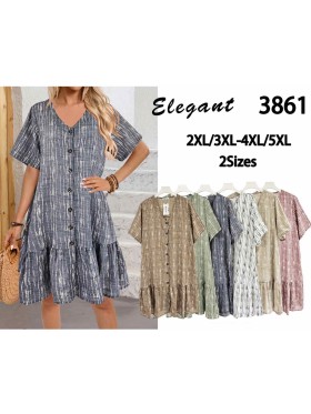 Sukienki damskie , size 2-5xl, paczka 12szt, mix kolor