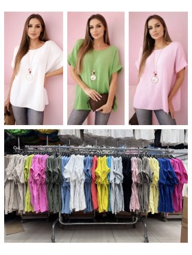 Bluzki damskie wloskie ,size uni,paczka 6szt ,mix kolor