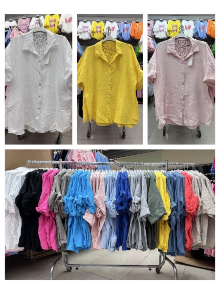 Bluzki damskie wloskie ,size uni,paczka 6szt ,mix kolor