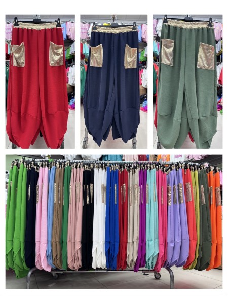 Spodnie damskie wloskie ,size uni,paczka 6szt ,mix kolor