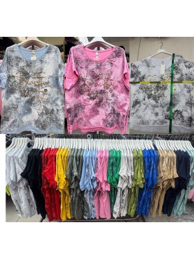 Bluzki damskie wloskie ,size uni,paczka 6szt ,mix kolor