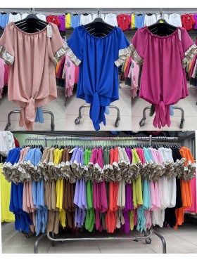 Bluzki damskie wloskie ,size uni,paczka 6szt ,mix kolor