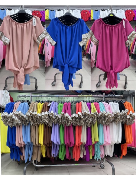 Bluzki damskie wloskie ,size uni,paczka 6szt ,mix kolor