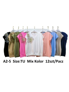Bluzki damskie , size uni, paczka 12szt, mix kolor