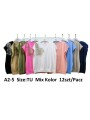 Bluzki damskie , size uni, paczka 12szt, mix kolor