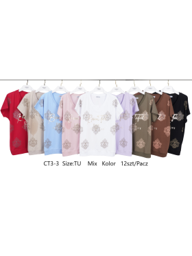 Bluzki damskie , size uni, paczka 12szt, mix kolor