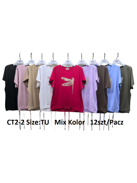 Bluzki damskie , size uni, paczka 12szt, mix kolor