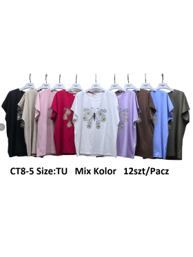 Bluzki damskie , size uni, paczka 12szt, mix kolor