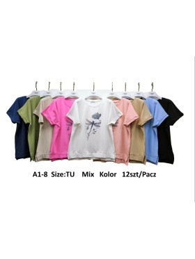 Bluzki damskie , size uni, paczka 12szt, mix kolor