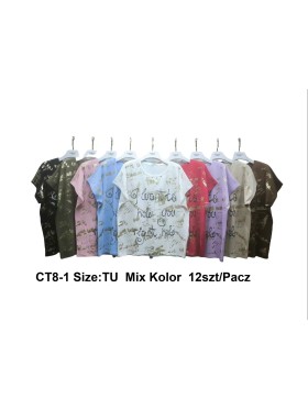 Bluzki damskie , size uni, paczka 12szt, mix kolor