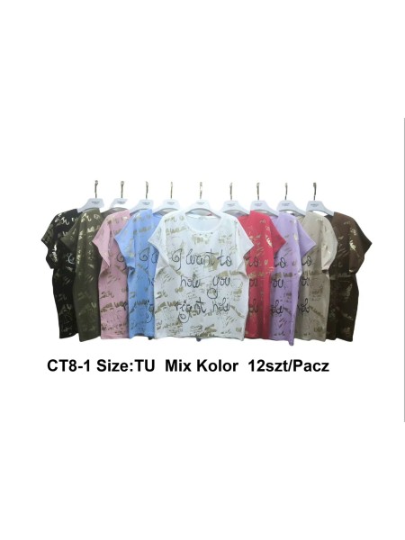 Bluzki damskie , size uni, paczka 12szt, mix kolor