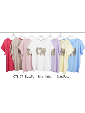 Bluzki damskie , size uni, paczka 12szt, mix kolor