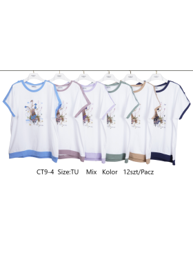 Bluzki damskie , size uni, paczka 12szt, mix kolor