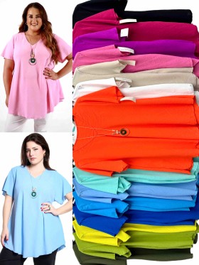 Bluzki damskie Włoskie,size uni,paczka 6szt ,mix kolor