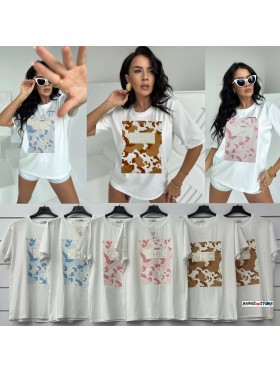 Bluzki damskie Włoskie , Size uni,paczka 6szt,mix kolor