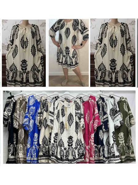 Sukienki damskie wloskie ,size uni ,paczka 6szt,mix kolor