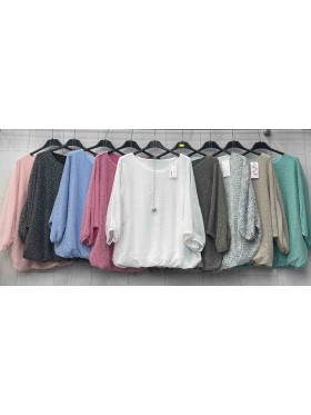 Bluzki damskie wloskie ,size uni ,paczka 6szt,mix kolor