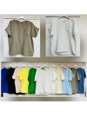 Bluzki damskie wloskie ,size uni ,paczka 6szt,mix kolor