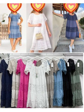 Sukienki damskie wloskie, Size uni,paczka 6szt,mix kolor