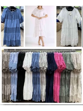 Sukienki damskie wloskie, Size uni,paczka 6szt,mix kolor