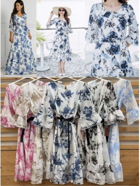 Sukienki damskie wloskie, Size uni,paczka 6szt,mix kolor