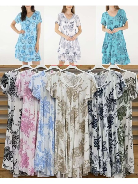 Sukienki damskie wloskie, Size uni,paczka 6szt,mix kolor