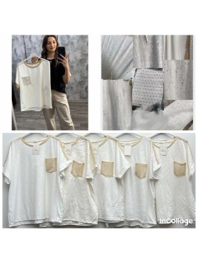 Bluzki damskie Włoski, size uni, paczka 6szt, mix kolor
