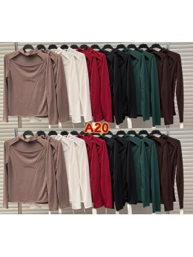 Bluzki damskie Włoski, size uni, paczka 6szt, mix kolor