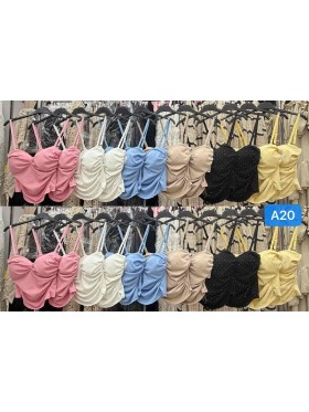 Bluzki damskie Włoski, size uni, paczka 6szt, mix kolor