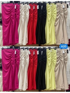 Spódnica długa damskie Włoski, size uni, paczka 6szt, mix kolor