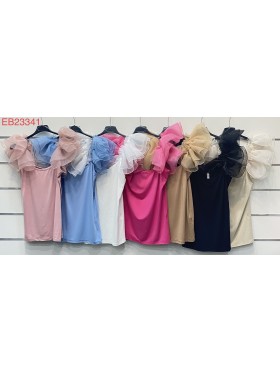Bluzki damskie Włoski, size uni, paczka 6szt, mix kolor