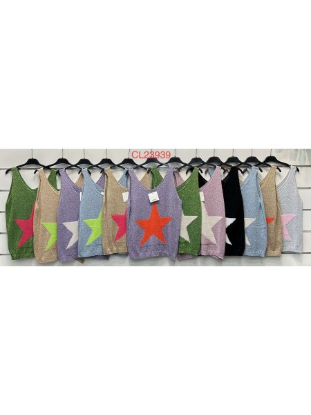 Bluzki damskie Włoski, size uni, paczka 6szt, mix kolor