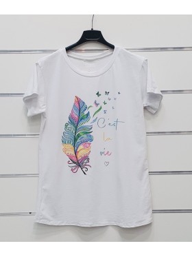 Bluzki damskie Włoski, size uni, paczka 6szt, mix kolor