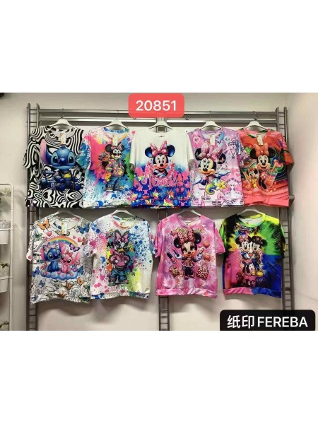 Bluzki damskie Włoski, size uni, paczka 6szt, mix kolor