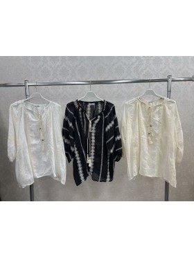 Bluzki damskie wloskie, Size uni,paczka 6szt,mix kolor