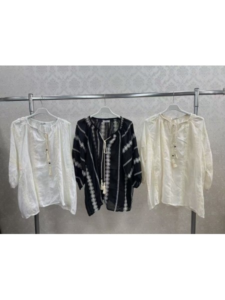 Bluzki damskie wloskie, Size uni,paczka 6szt,mix kolor