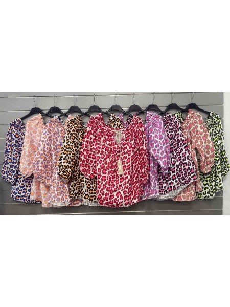 Bluzki damskie Włoski, size uni, paczka 6szt, mix kolor