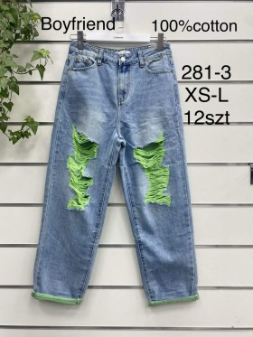 Jeansy damskie ,size xs-l,paczka 12szt ,