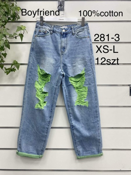 Jeansy damskie ,size xs-l,paczka 12szt ,