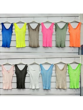 Bluzki damskie Włoski, size uni, paczka 6szt, mix kolor
